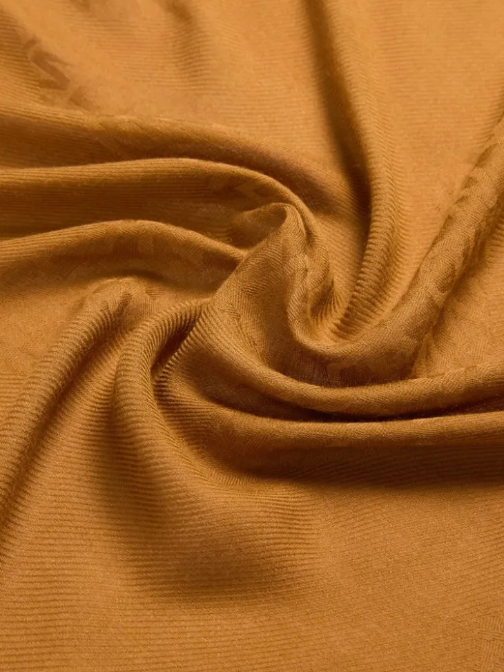 Jacquard-knit modal and cashmere shawl - CAMEL