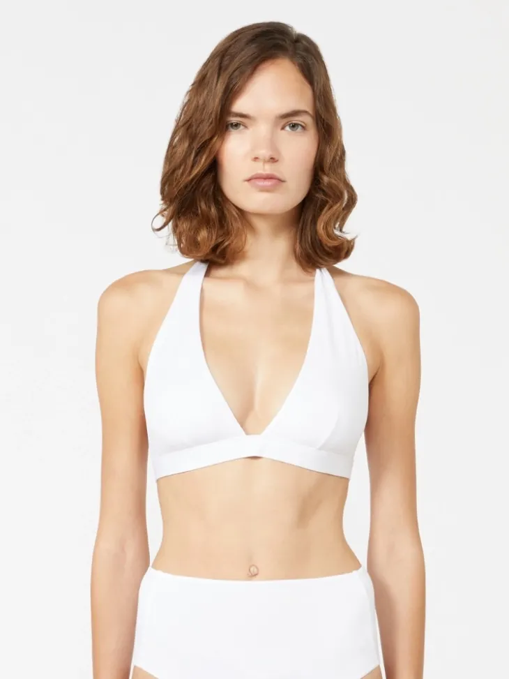 Jersey halter bikini top - WHITE