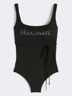 Jersey logo swimsuit - BLACK