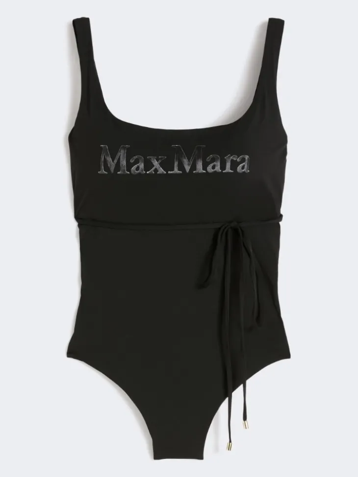 Jersey logo swimsuit - BLACK