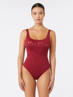 Jersey logo swimsuit - GERANIUM