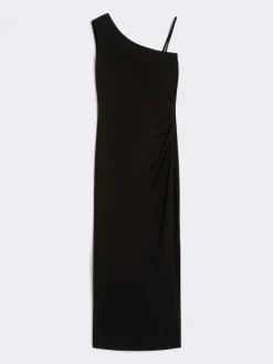 Jersey one-shoulder dress - BLACK