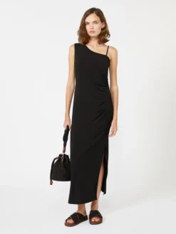 Jersey one-shoulder dress - BLACK