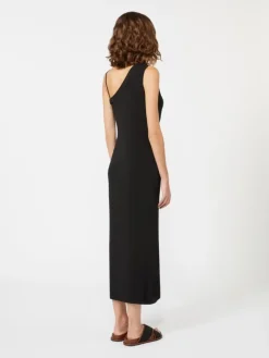 Jersey one-shoulder dress - BLACK