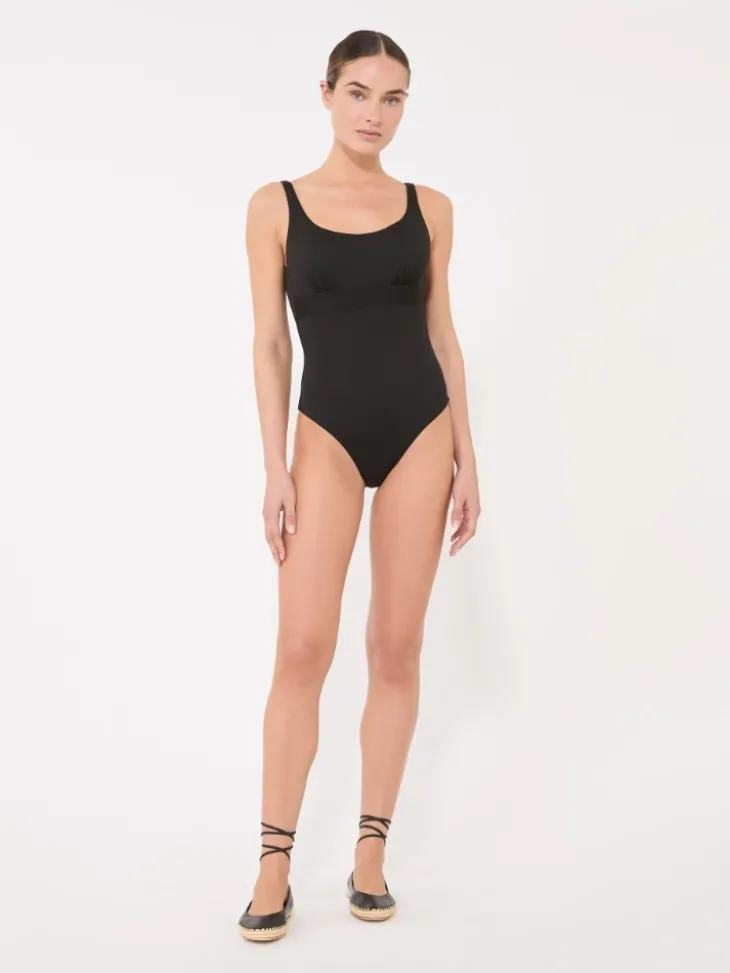 Jersey racer-back swimsuit - BLACK