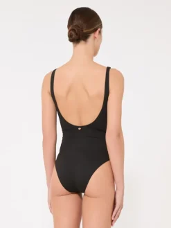 Jersey racer-back swimsuit - BLACK