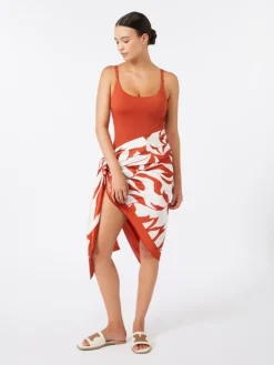 Jersey racer-back swimsuit - CORAL