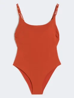 Jersey racer-back swimsuit - CORAL