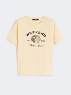 Jersey T-shirt with graphics - LIGHT YELLOW
