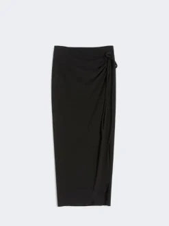 Jersey wrap skirt - BLACK
