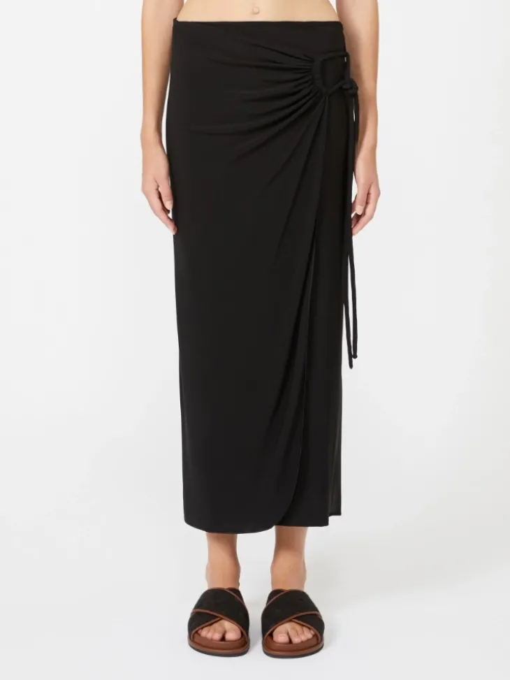Jersey wrap skirt - BLACK
