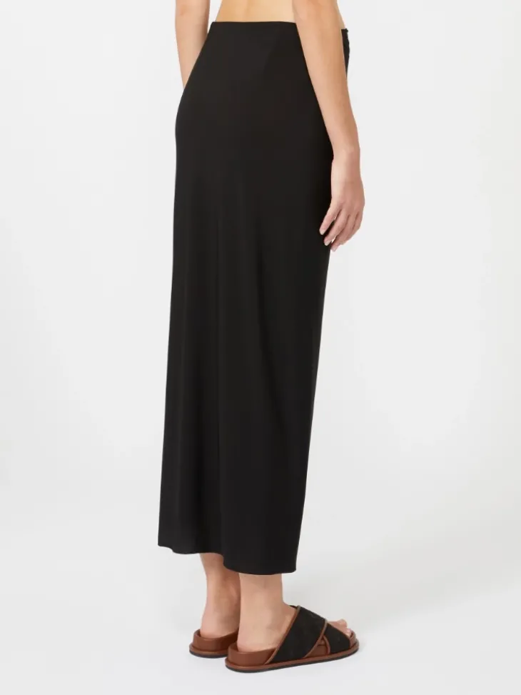Jersey wrap skirt - BLACK