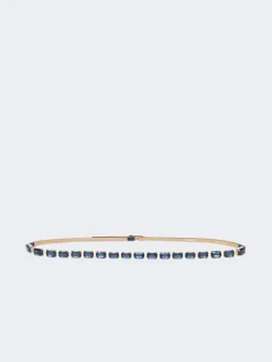 Jewelled nappa leather belt - ULTRAMARINE