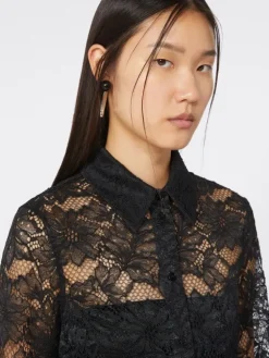 Lace shirt - BLACK