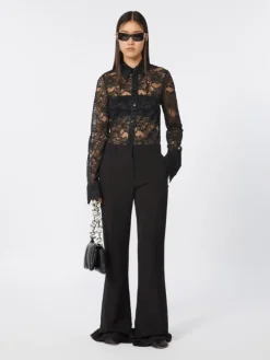Lace shirt - BLACK