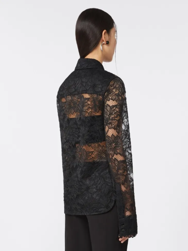 Lace shirt - BLACK