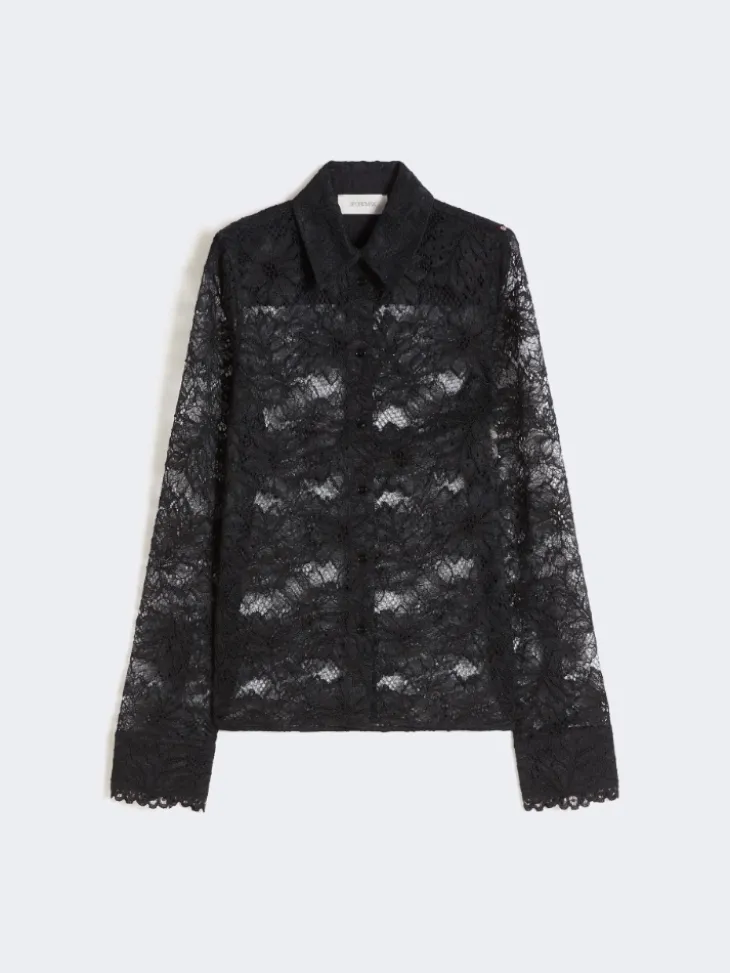 Lace shirt - BLACK