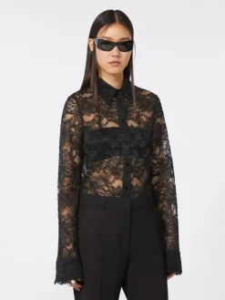 Lace shirt - BLACK