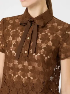 Lace T-shirt - CHOCOLATE