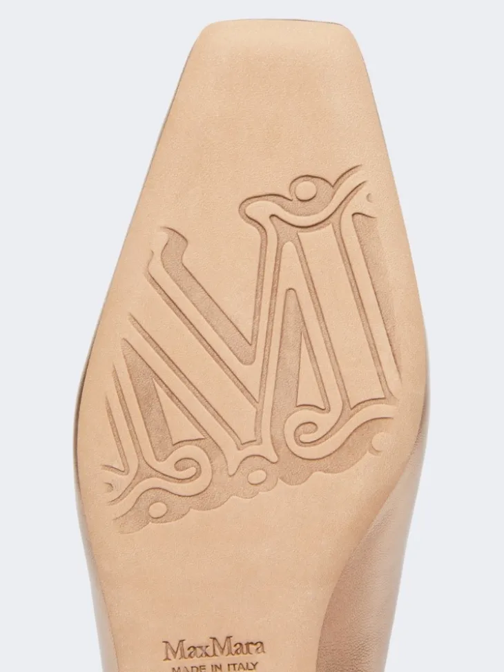 Laminated Nappa leather mules - PINK