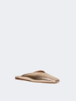 Laminated Nappa leather mules - PINK