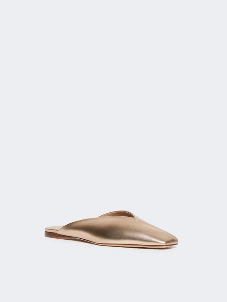 Laminated Nappa leather mules - PINK
