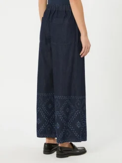 Laser-cut denim jeans - NAVY