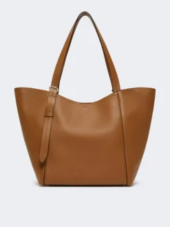 Leather Archetipo handbag - AMBER BROWN