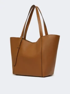 Leather Archetipo handbag - AMBER BROWN