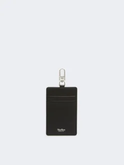 Leather badge holder - BLACK