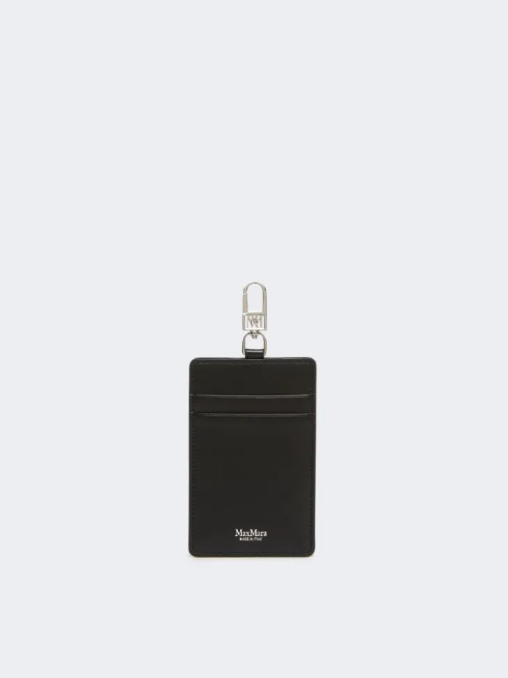 Leather badge holder - BLACK
