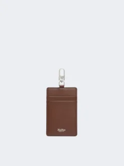 Leather badge holder - COCOA