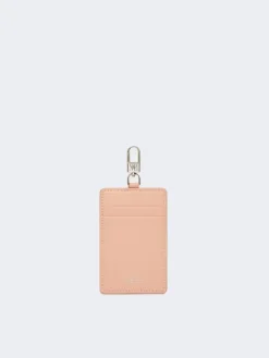Leather badge holder - PINK