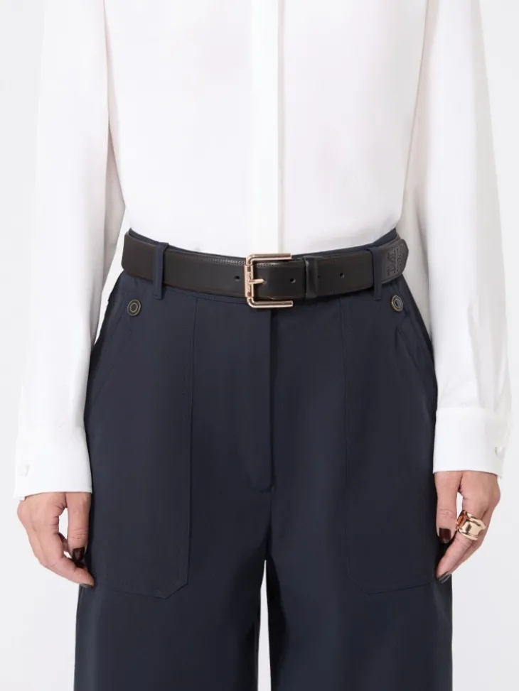 Leather belt - BLACK