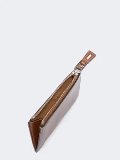Leather card holder - AMBER BROWN