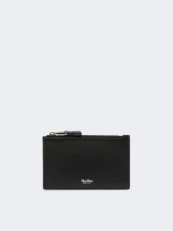 Leather card holder - BLACK