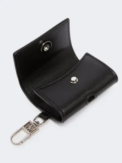 Leather earphone pouch - BLACK