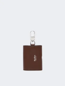 Leather earphone pouch - COCOA
