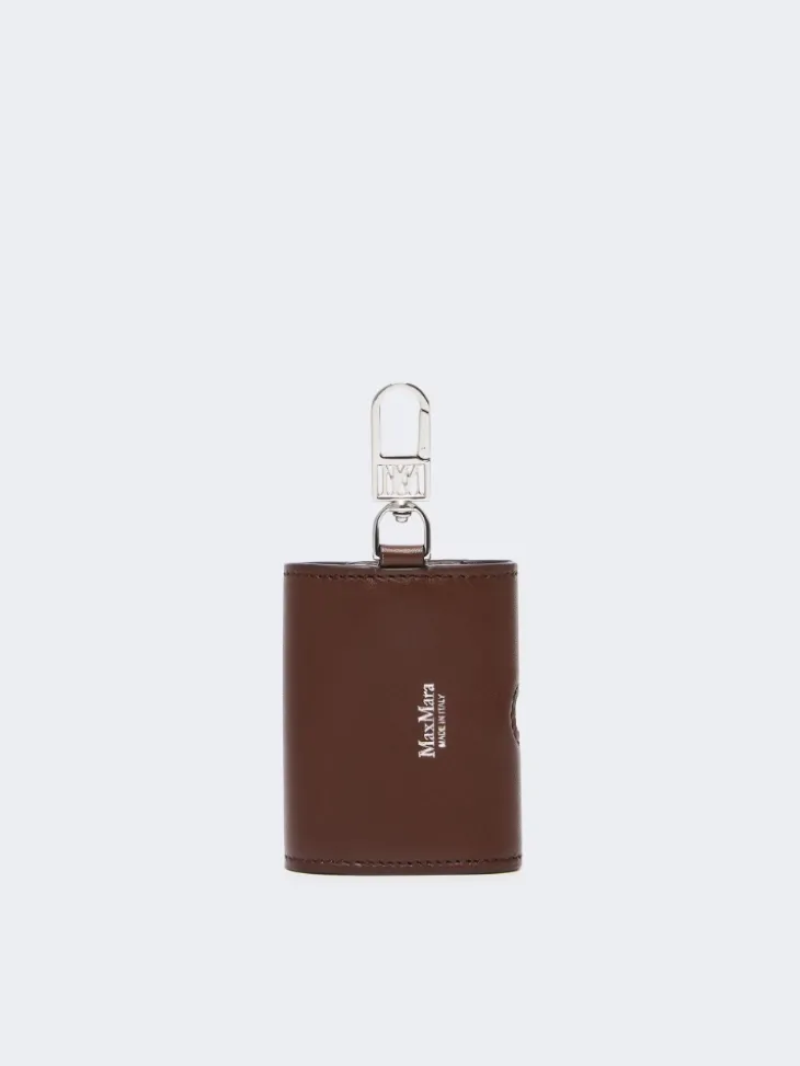 Leather earphone pouch - COCOA