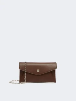 Leather envelope wallet - COCOA