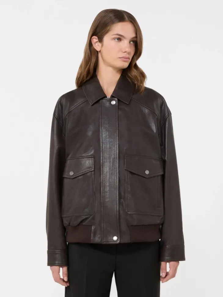 Leather jacket - BROWN