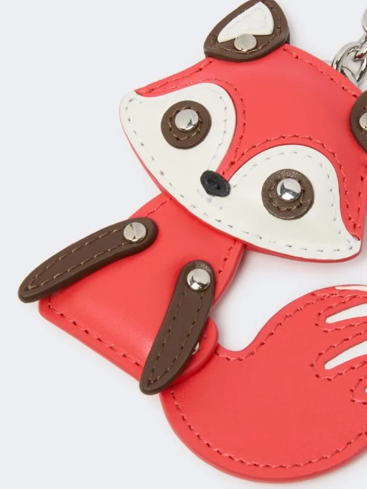 Leather keychain - RED