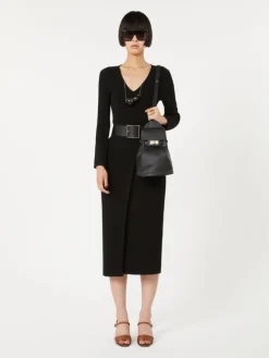Leather, one-shoulder Margaux backpack - BLACK