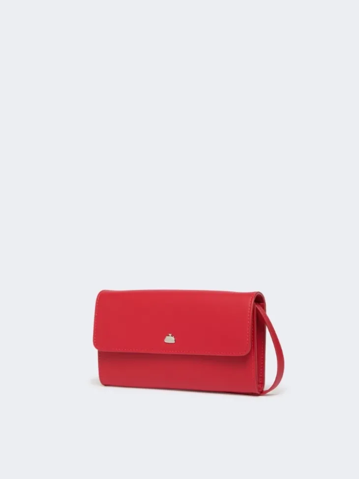 Leather phone pouch - ANTIQUE ROSE