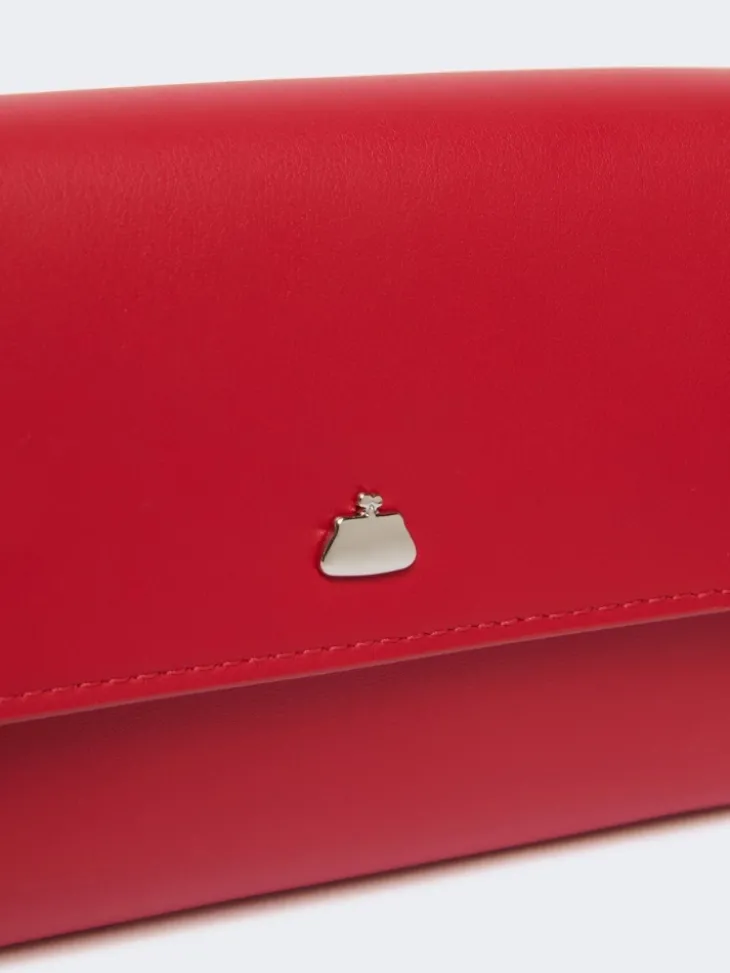 Leather phone pouch - ANTIQUE ROSE