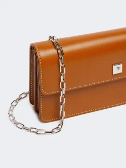 Leather phone pouch - RUST