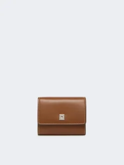 Leather purse - AMBER BROWN