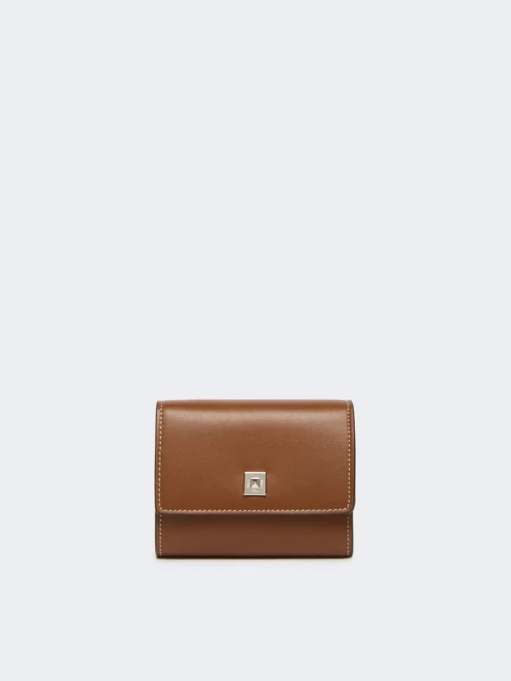 Leather purse - AMBER BROWN