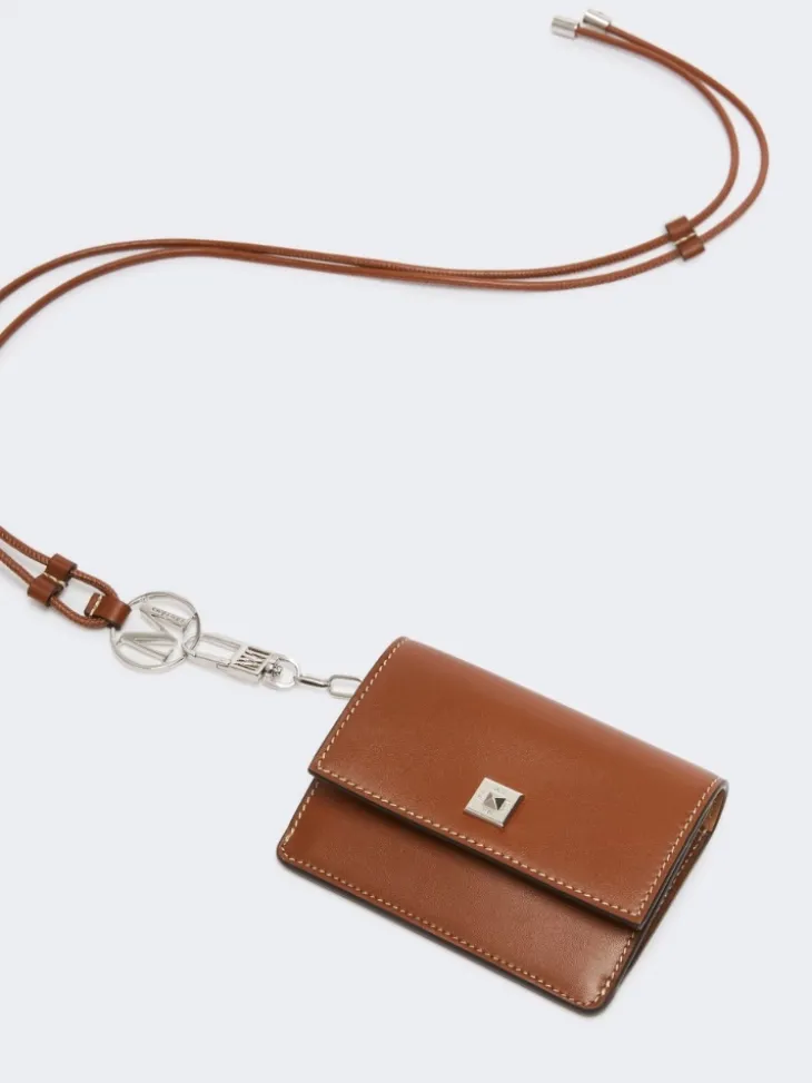 Leather purse - AMBER BROWN