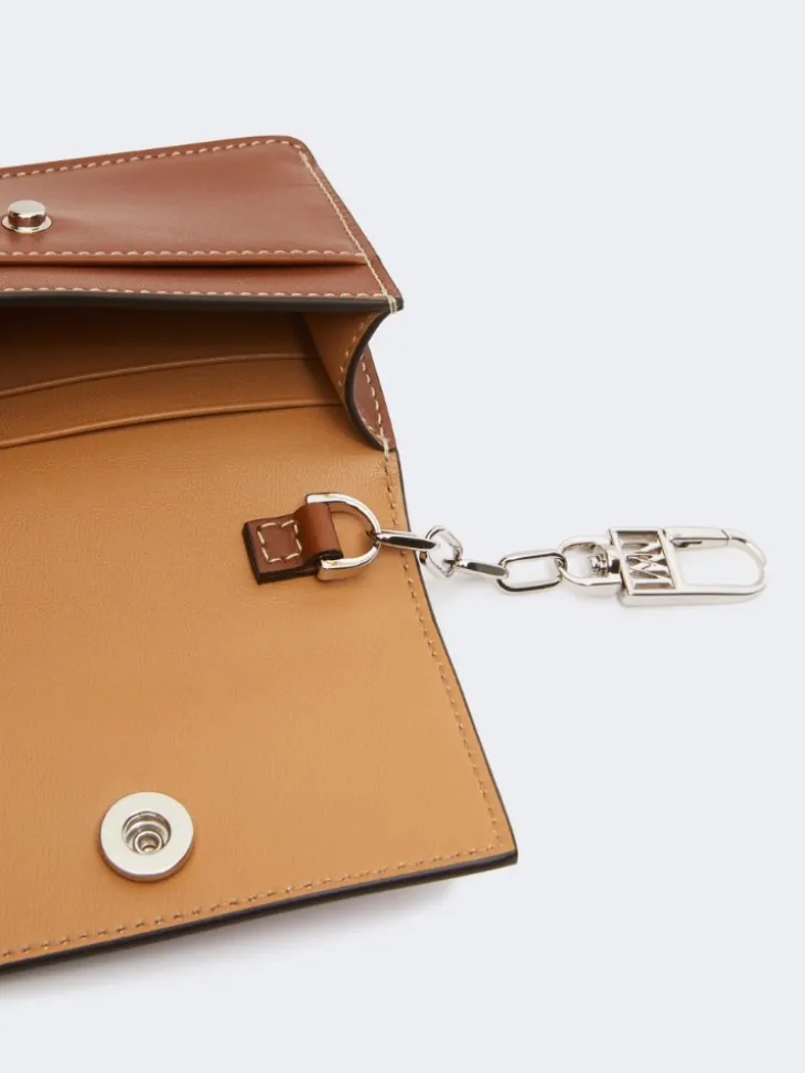 Leather purse - AMBER BROWN